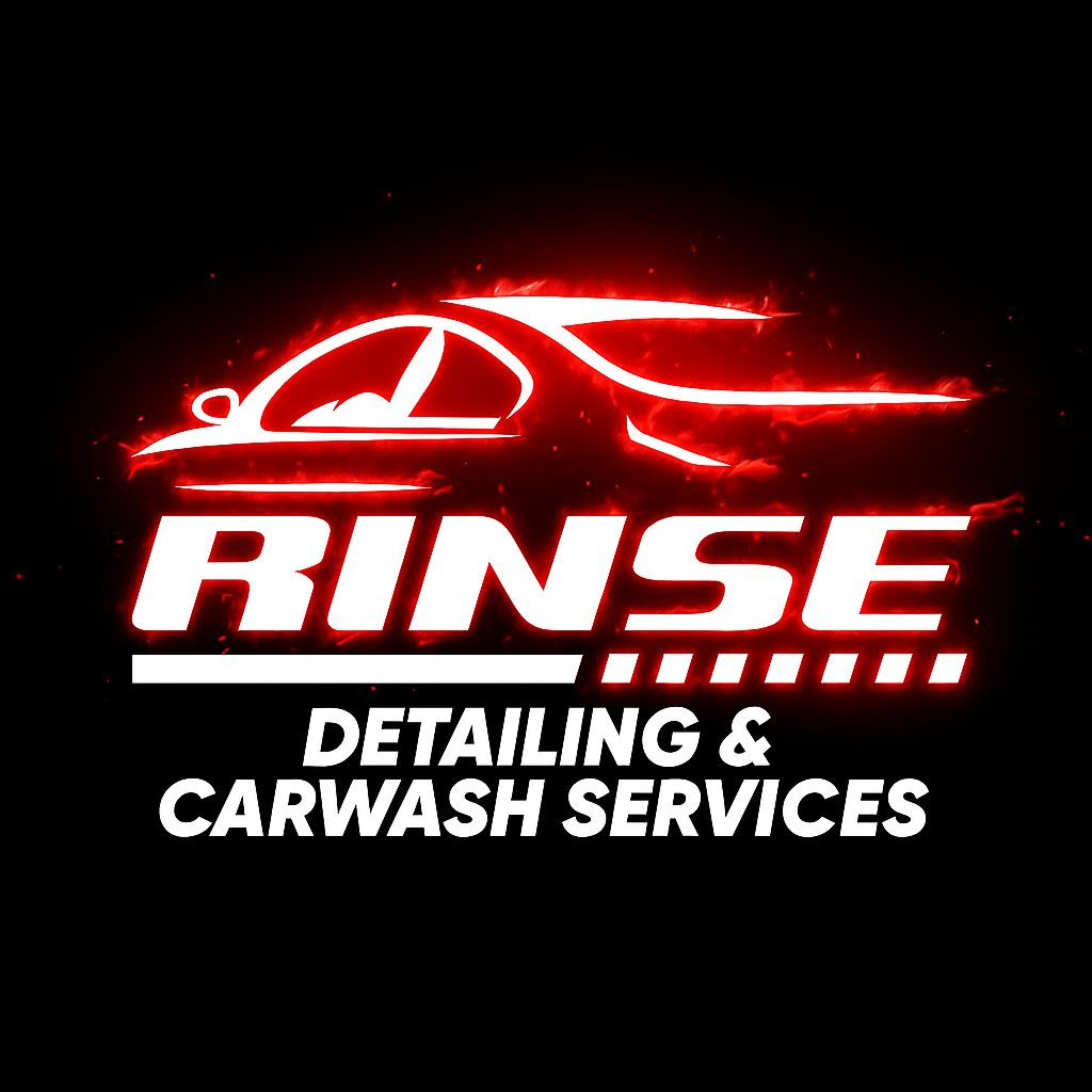Rinse carwash flaming logo