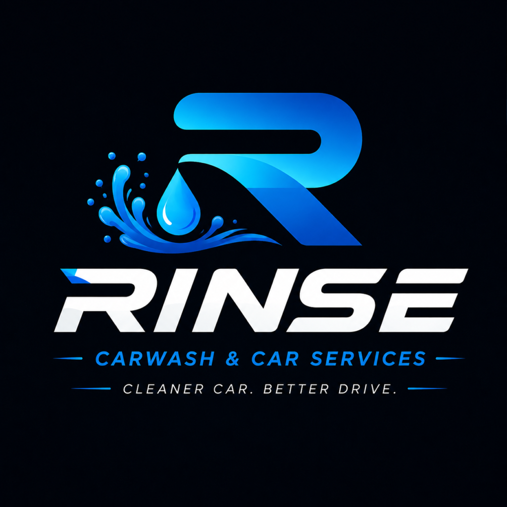 rinse carwash blue logo